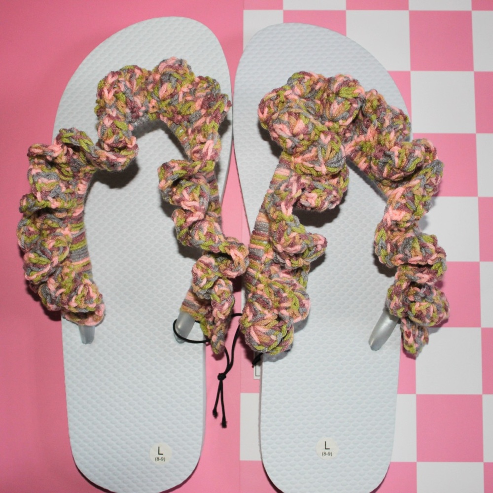 Colorful Crochet Strap Sandals